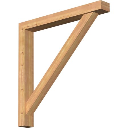Ekena Millwork Traditional Block Smooth Bracket w/ Offset Brace, Western Red Cedar, 5 1/2"W x 44"D x 44"H BKT0604X44X44TRA05SWR